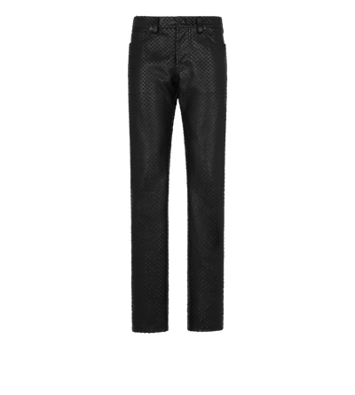 TOM FORD LEATHER BLACK PANTAL&Oacute;N DE PIEL PERFORADA CON CINCO BOLSILLOS