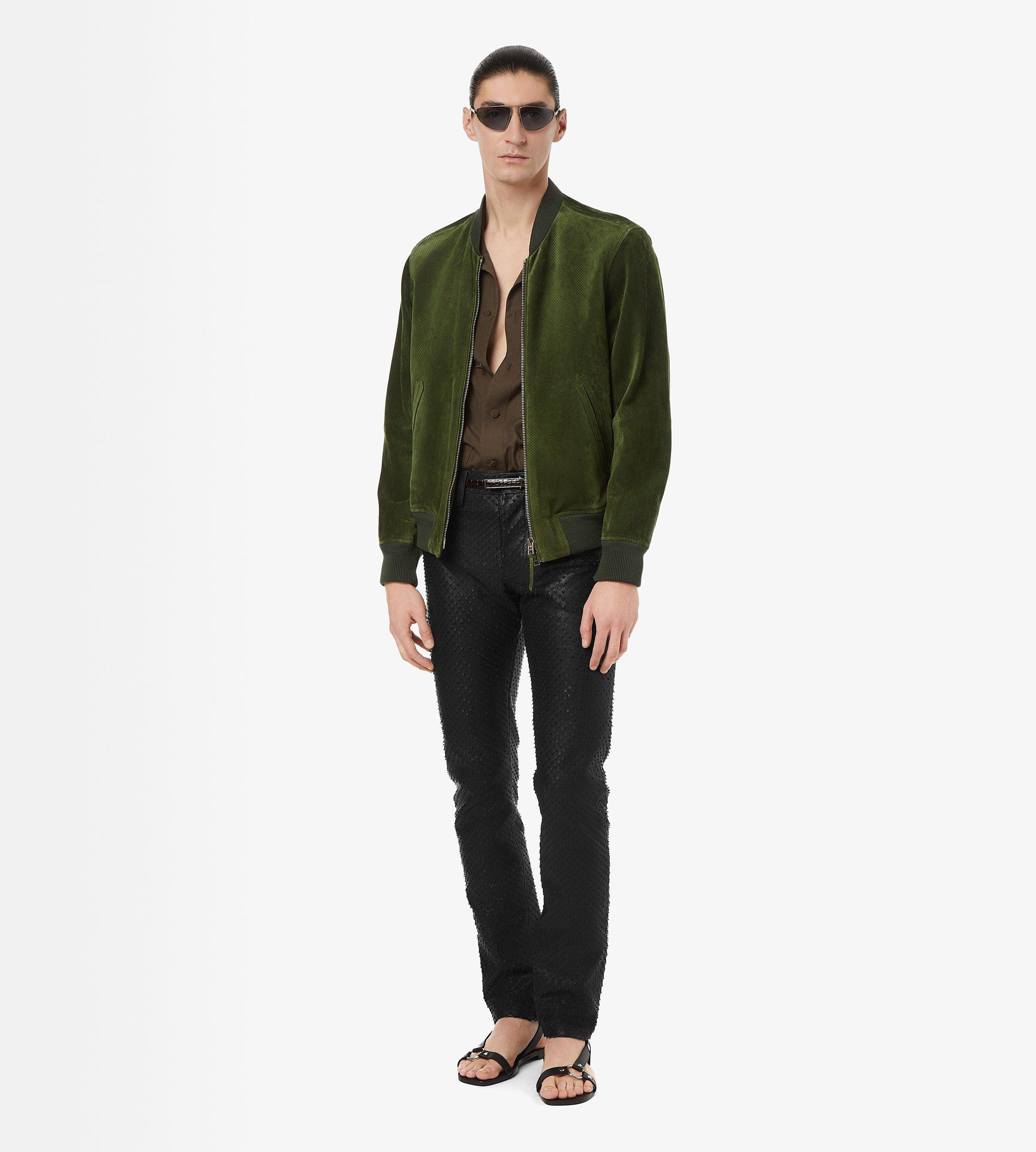 PERFORATED LEATHER 5 POCKET PANTS