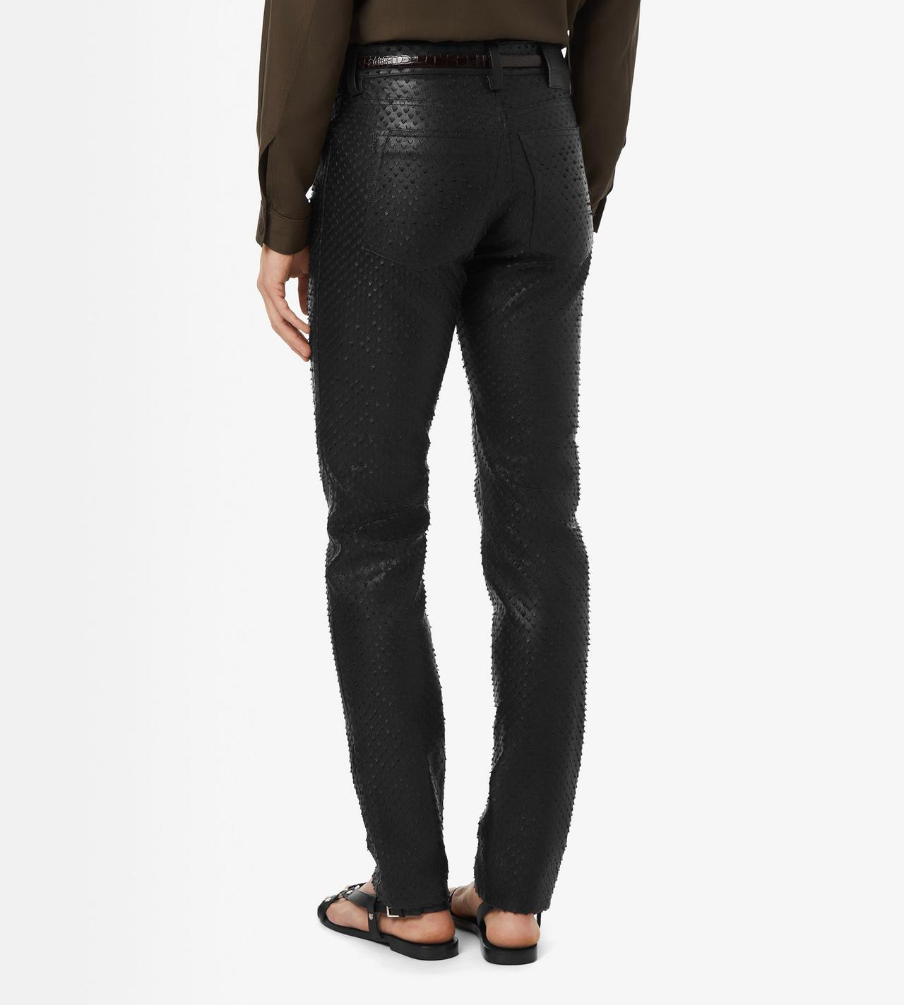TOM FORD LEATHER BLACK PANTAL&Oacute;N DE PIEL PERFORADA CON CINCO BOLSILLOS