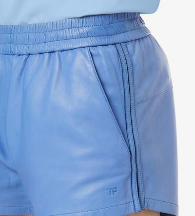 TOM FORD LEATHER AZURE BLUE LIGHT NAPPA SHORTS