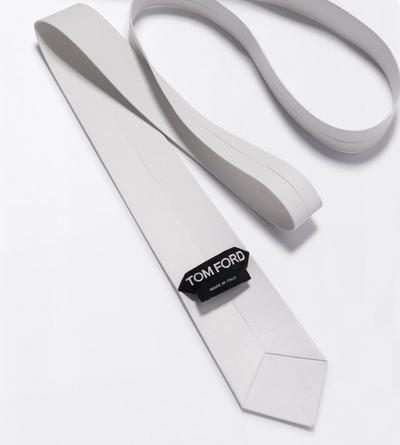 TOM FORD LEATHER WHITE CRAVATE EN NAPPA PLONG&Eacute; DOUX&nbsp;