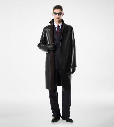 SOFT NAPPA PLONGE ALLIGATOR COLLAR CASHMERE LINED MAC image number 2