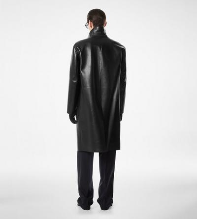 SOFT NAPPA PLONGE ALLIGATOR COLLAR CASHMERE LINED MAC image number 3