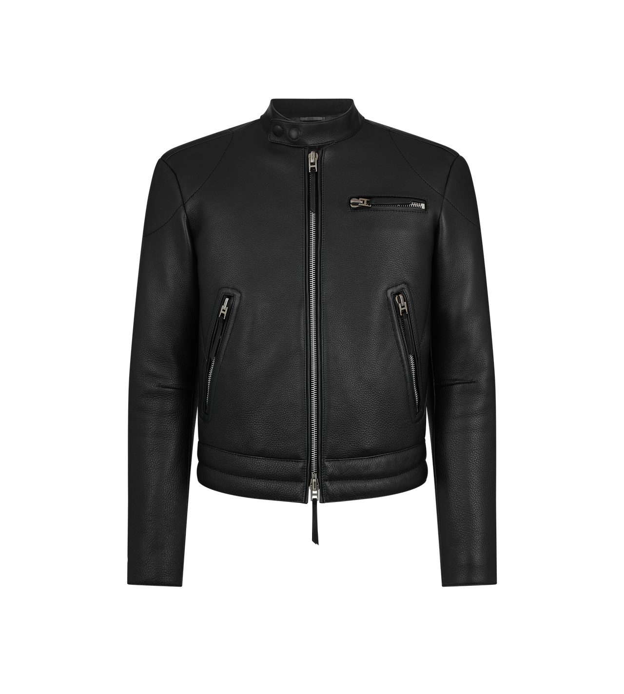 GRAIN LEATHER ZIP BIKER image number 0