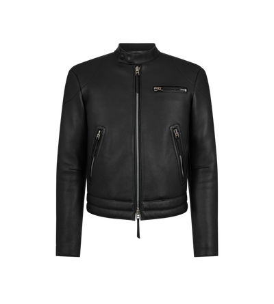 GRAIN LEATHER ZIP BIKER image number 0
