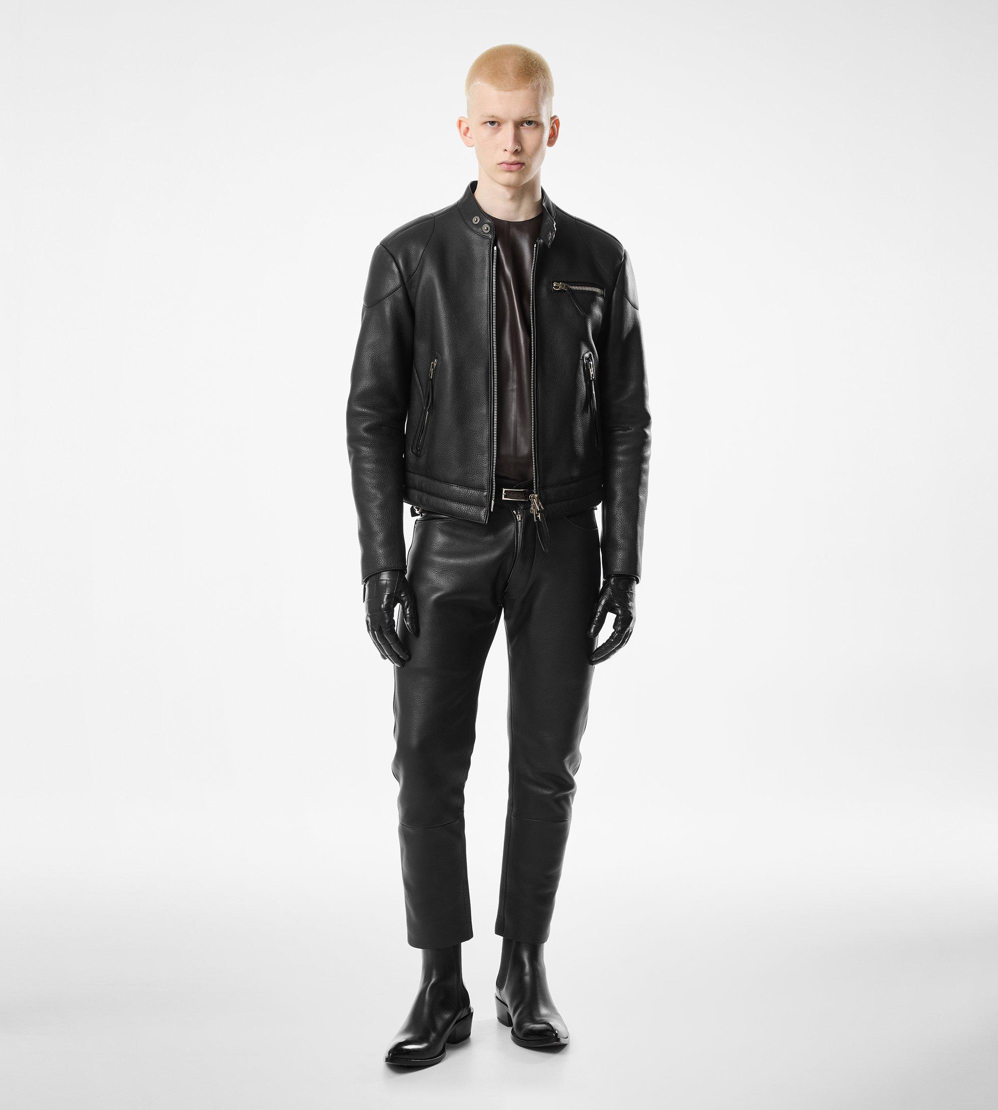 GRAIN LEATHER ZIP BIKER | TOM FORD Fashion