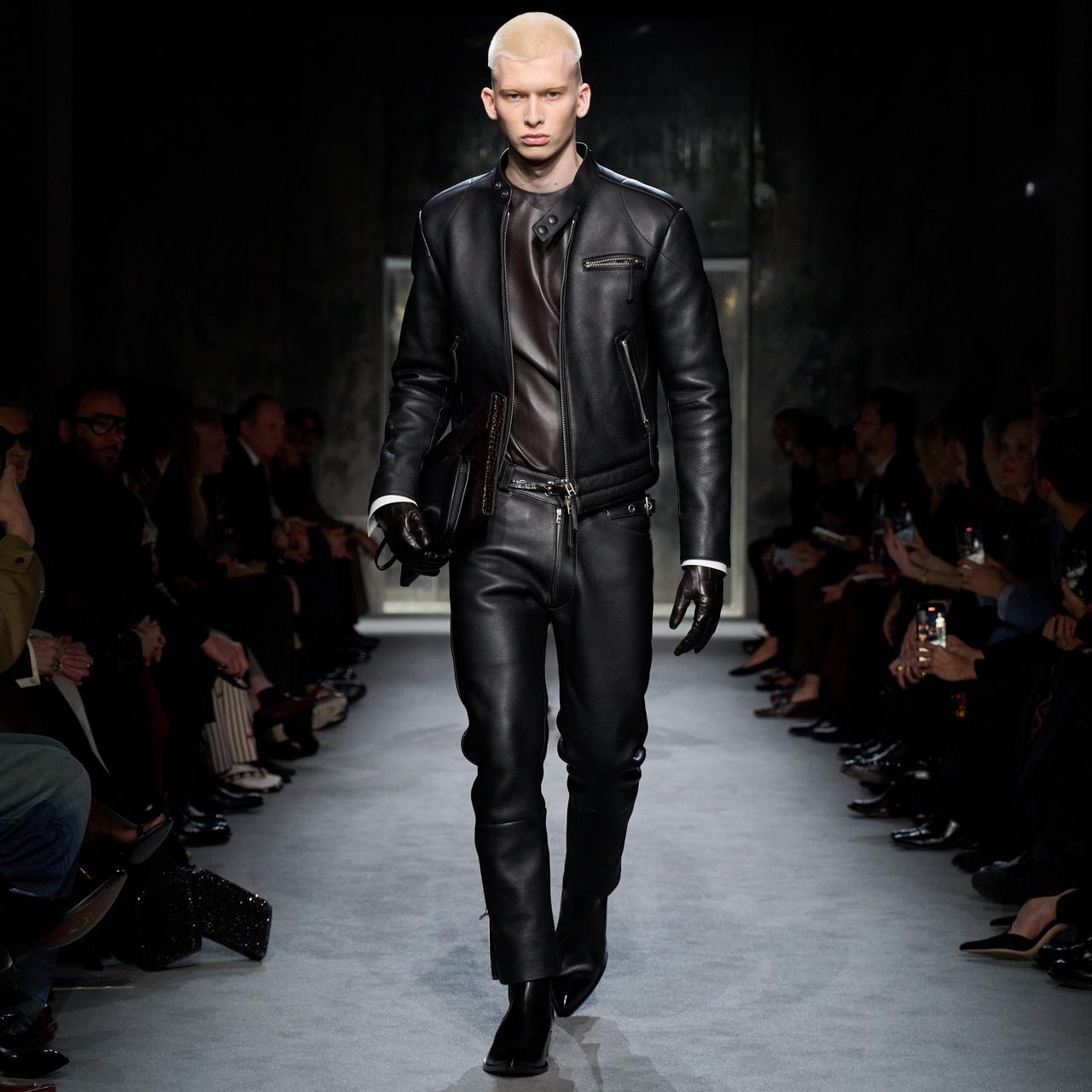 GRAIN LEATHER ZIP BIKER image number 3