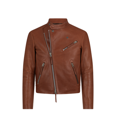 BUFFALO GRAIN LEATHER ASYMMETRIC RACER image number 0