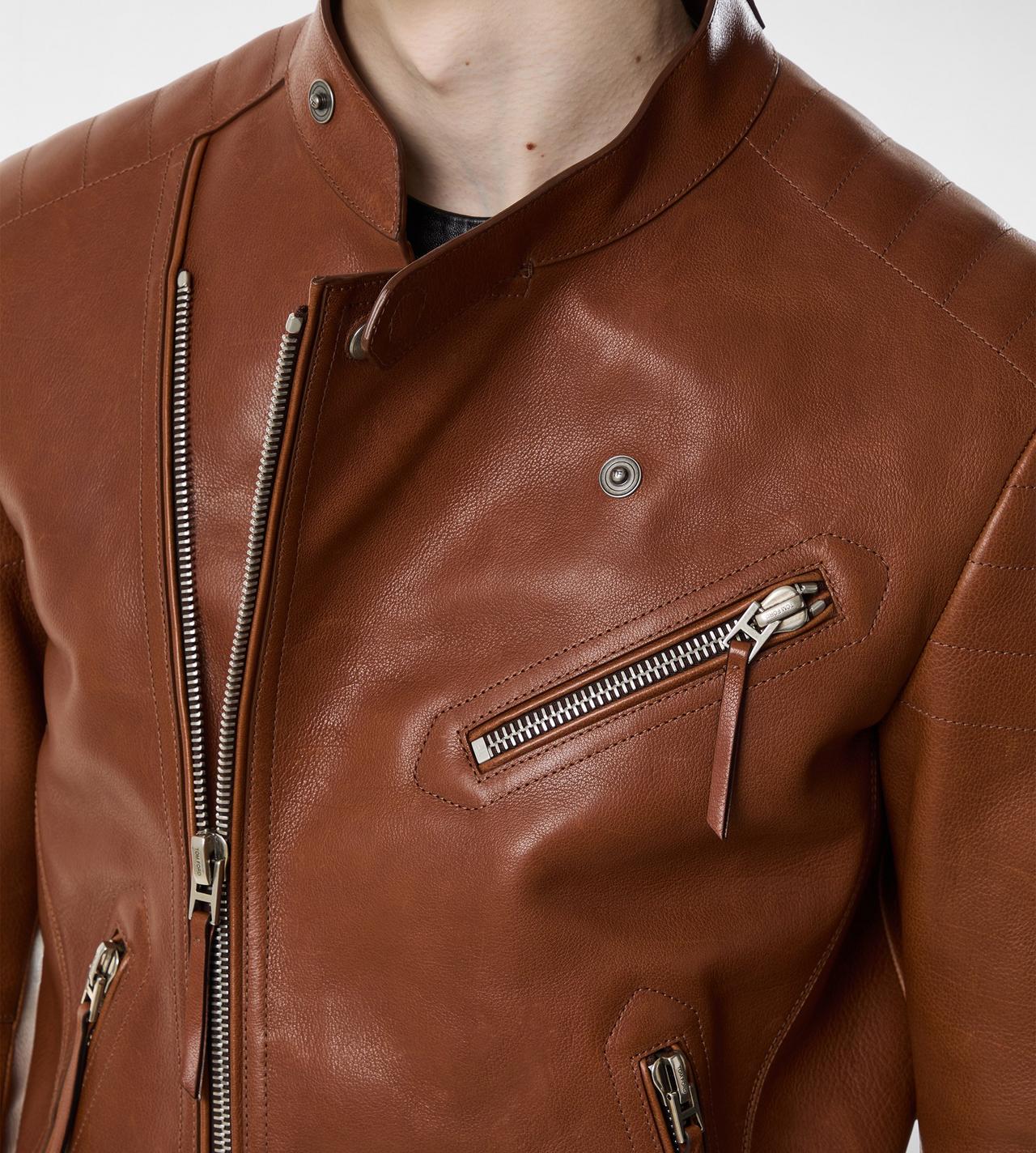 BUFFALO GRAIN LEATHER ASYMMETRIC RACER image number 1
