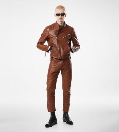 BUFFALO GRAIN LEATHER ASYMMETRIC RACER image number 4
