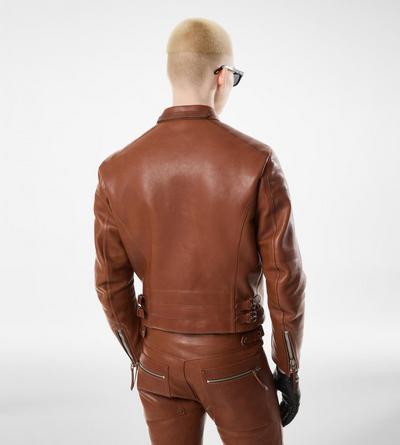 BUFFALO GRAIN LEATHER ASYMMETRIC RACER image number 3