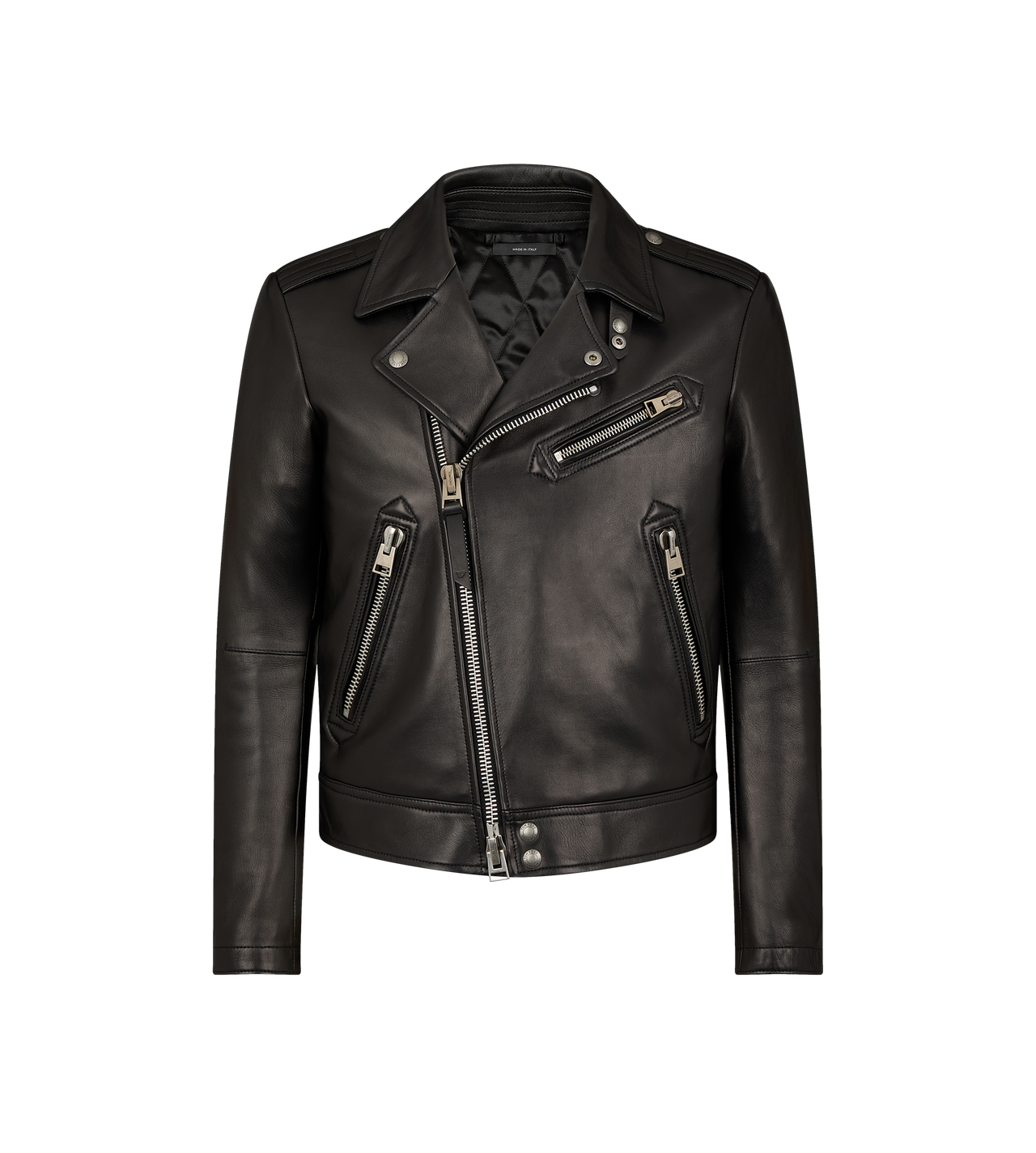 GRAIN LEATHER ASYMMETRIC BIKER image number 0