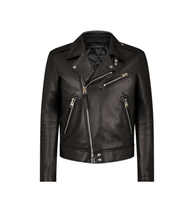 GRAIN LEATHER ASYMMETRIC BIKER image number 0