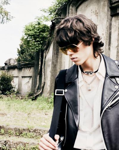 GRAIN LEATHER ASYMMETRIC BIKER image number 4