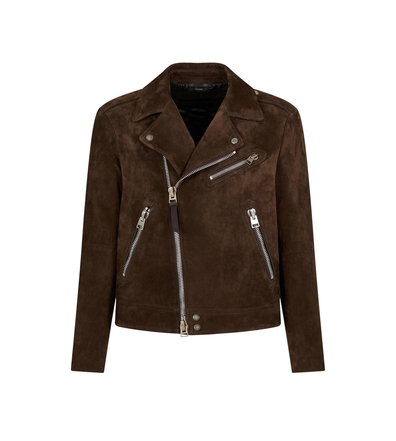 BUTTERY SUEDE ASYMMETRIC BIKER image number 0
