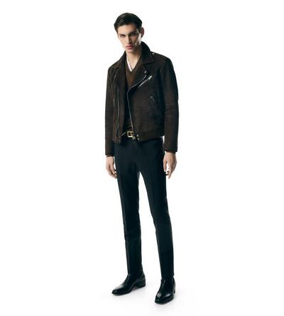 BUTTERY SUEDE ASYMMETRIC BIKER image number 2