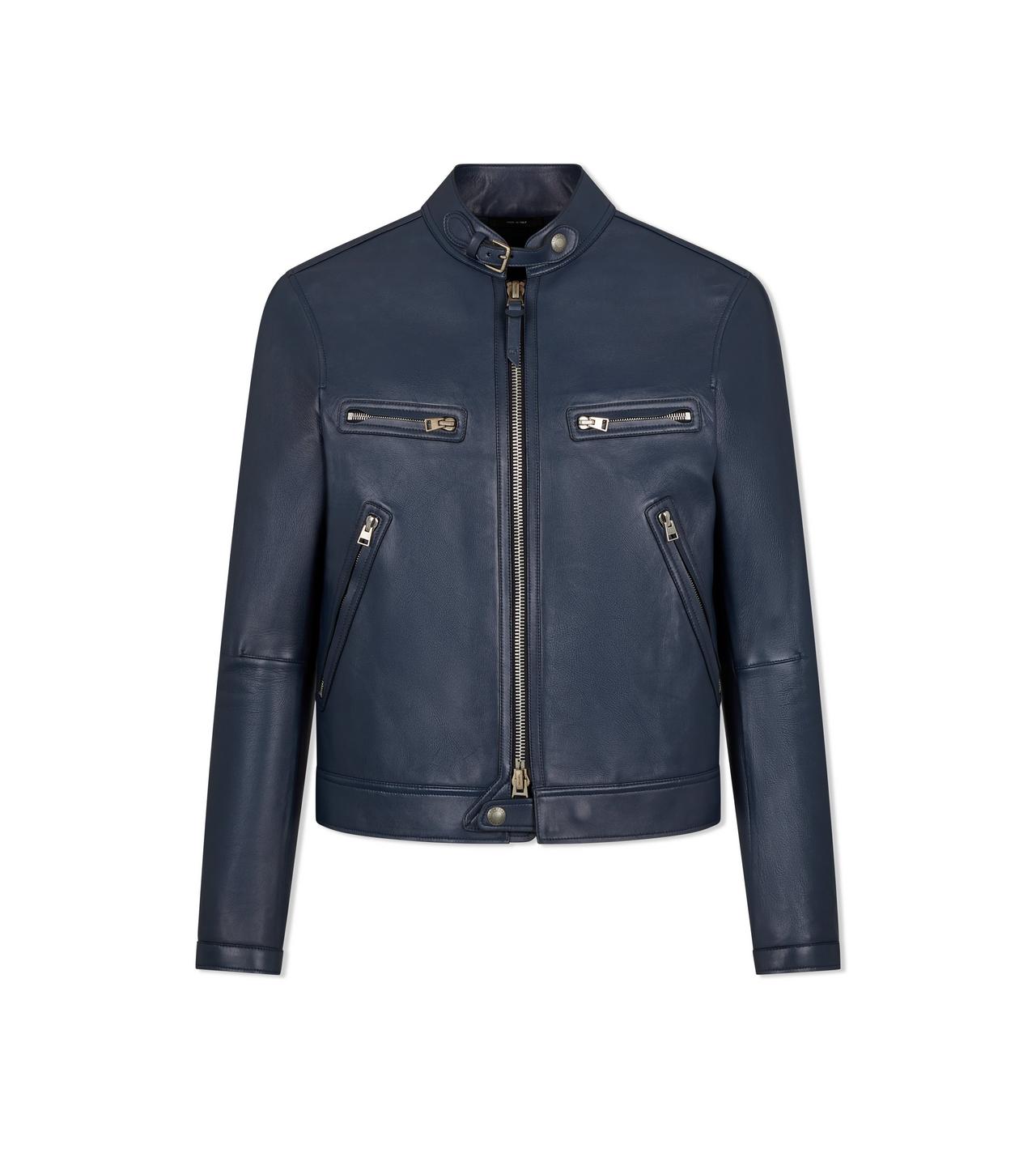 BONDED NAPPA PLONGE ZIP RACER JACKET image number 0