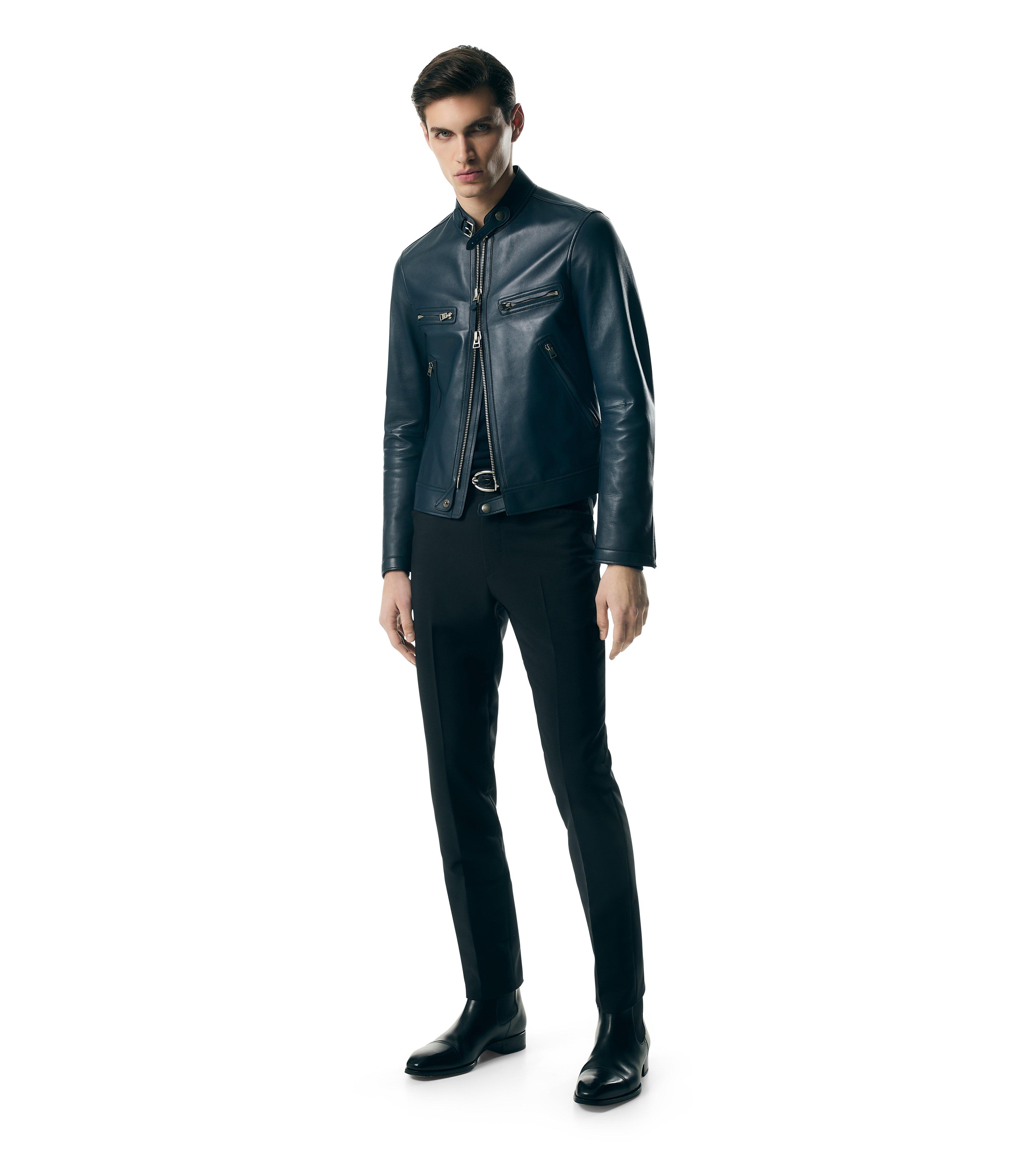 Tom ford leather sale jacket men