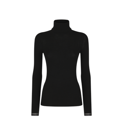 FULL NEEDLE FINE CASHMERE SILK KNIT TURTLENECK image number 0