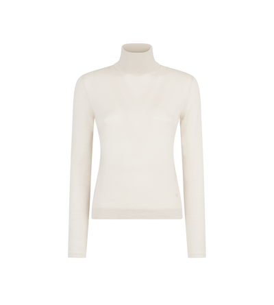 FINE CASHMERE SILK KNIT TURTLENECK TOP