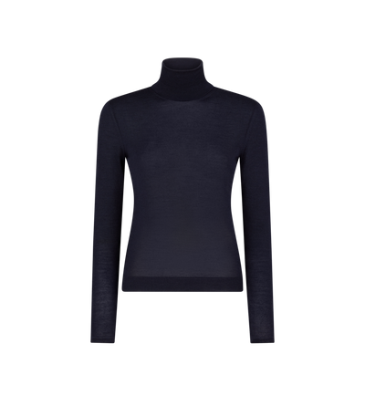 FINE CASHMERE SILK KNIT TURTLENECK TOP