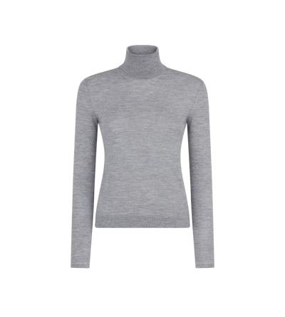 FINE CASHMERE SILK KNIT TURTLENECK TOP