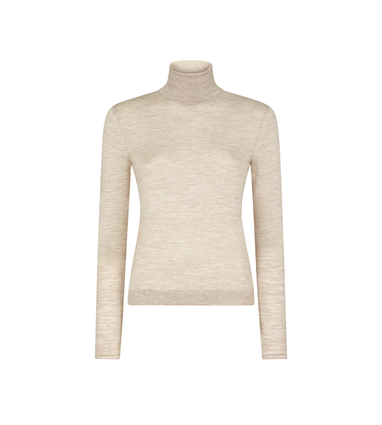 FINE CASHMERE SILK KNIT TURTLENECK TOP image number 0