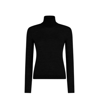 FINE CASHMERE SILK KNIT TURTLENECK TOP image number 0
