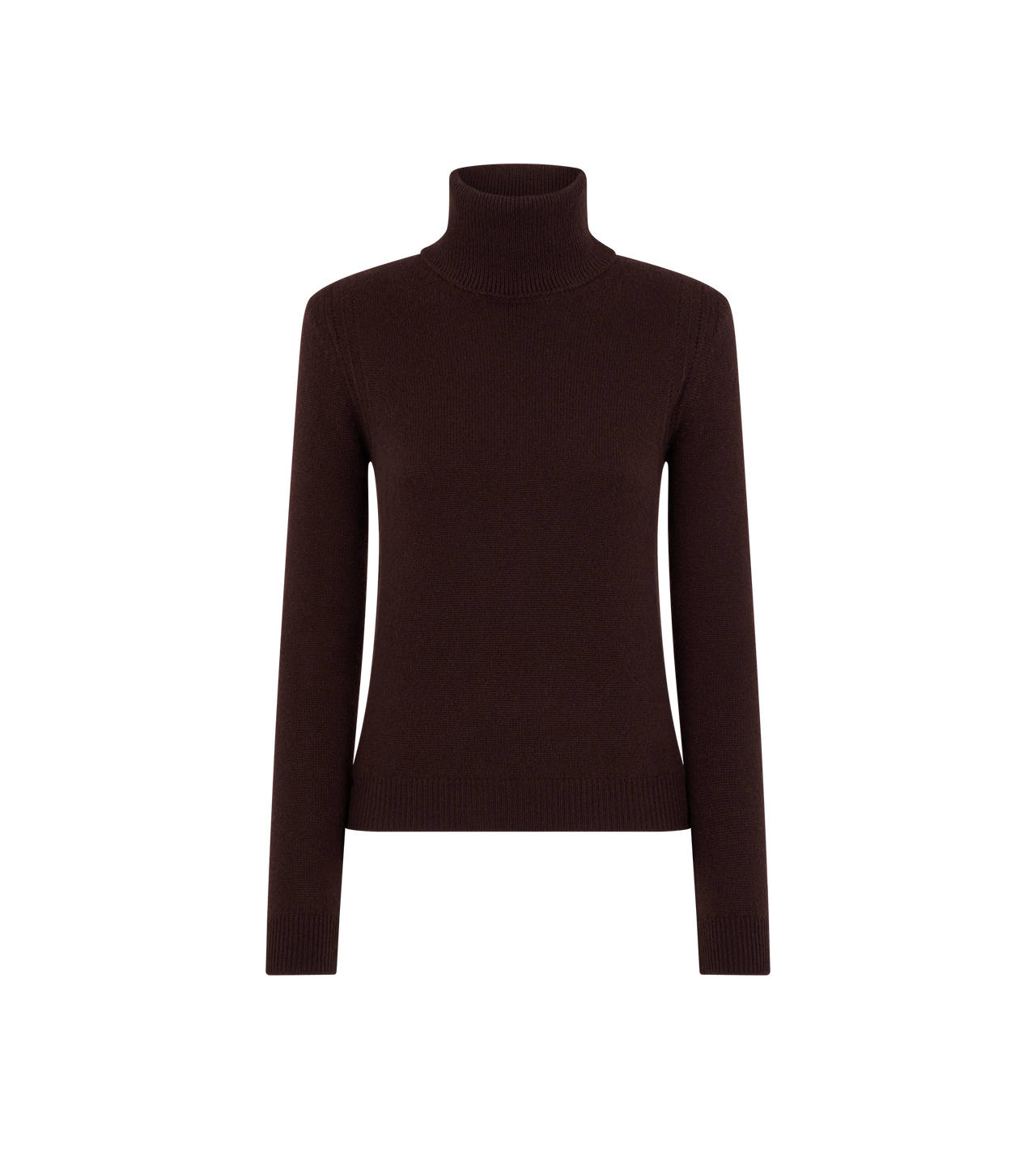 SOFT CASHMERE KNIT TURTLENECK TOP WITH SHOULDER PADS image number 0