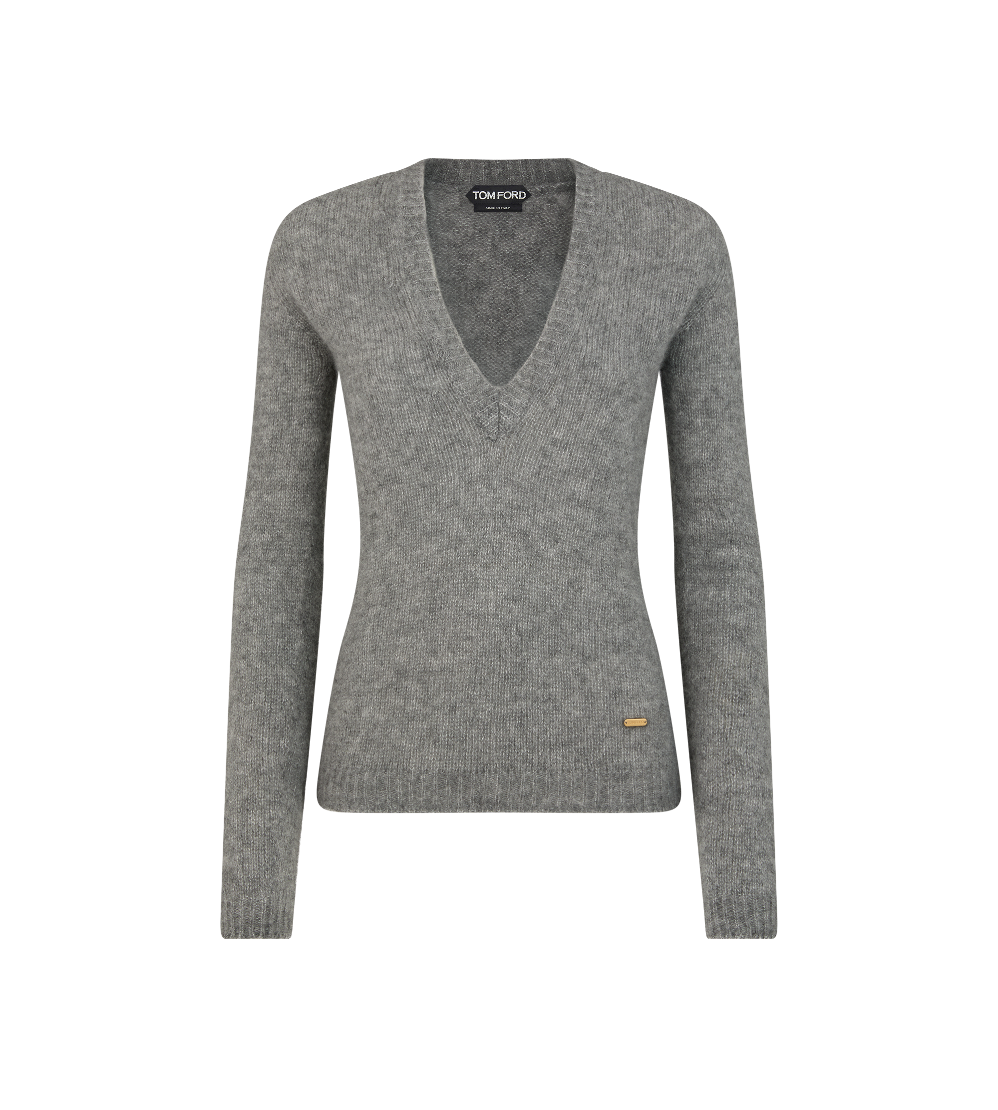 SEAMLESS CASHMERE SILK KNIT V-NECK TOP