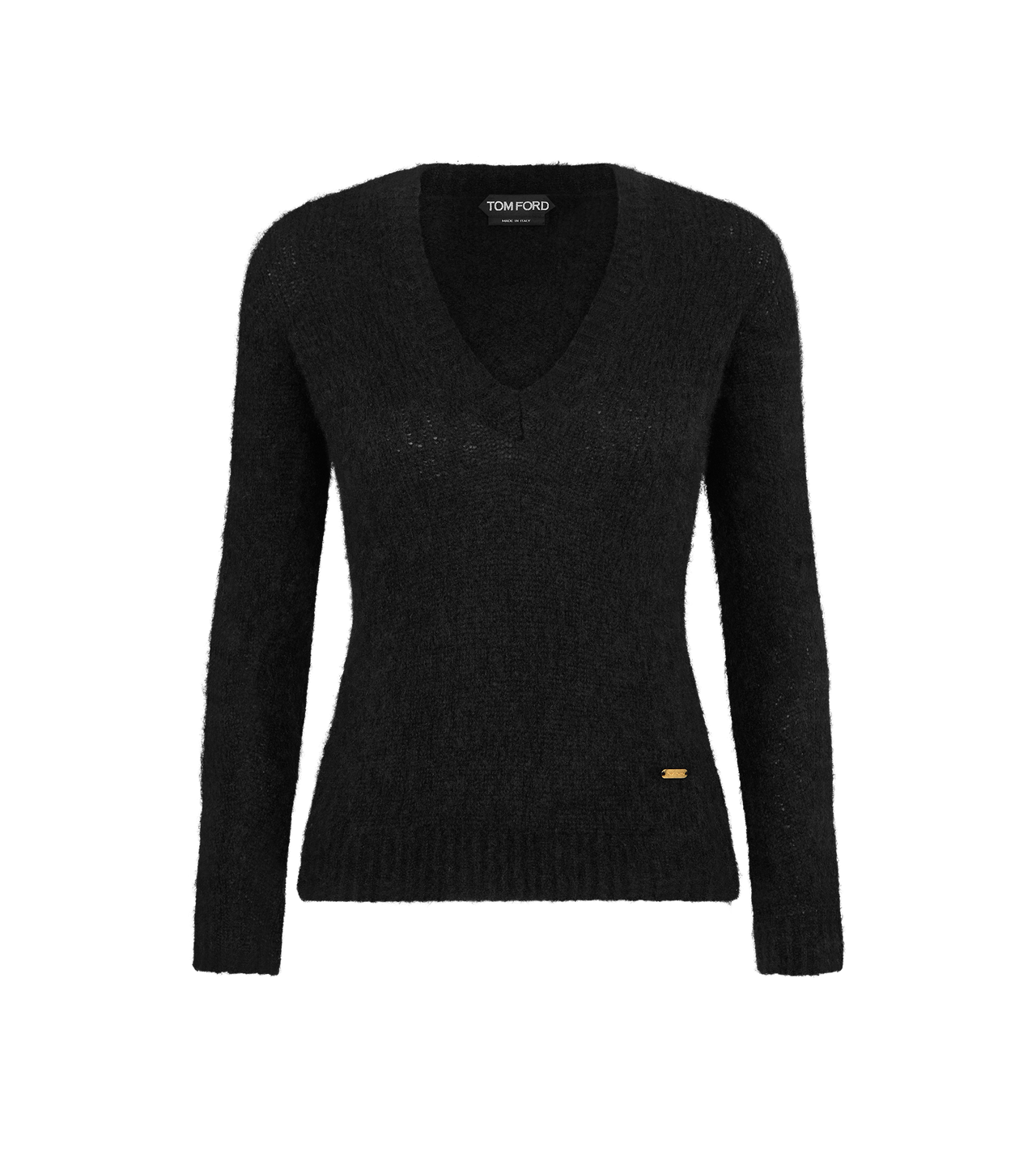 SEAMLESS CASHMERE SILK KNIT V-NECK TOP image number 0