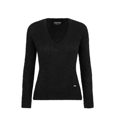 SEAMLESS CASHMERE SILK KNIT V-NECK TOP