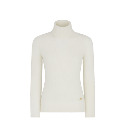 SEAMLESS CASHMERE SILK KNIT TURTLENECK TOP