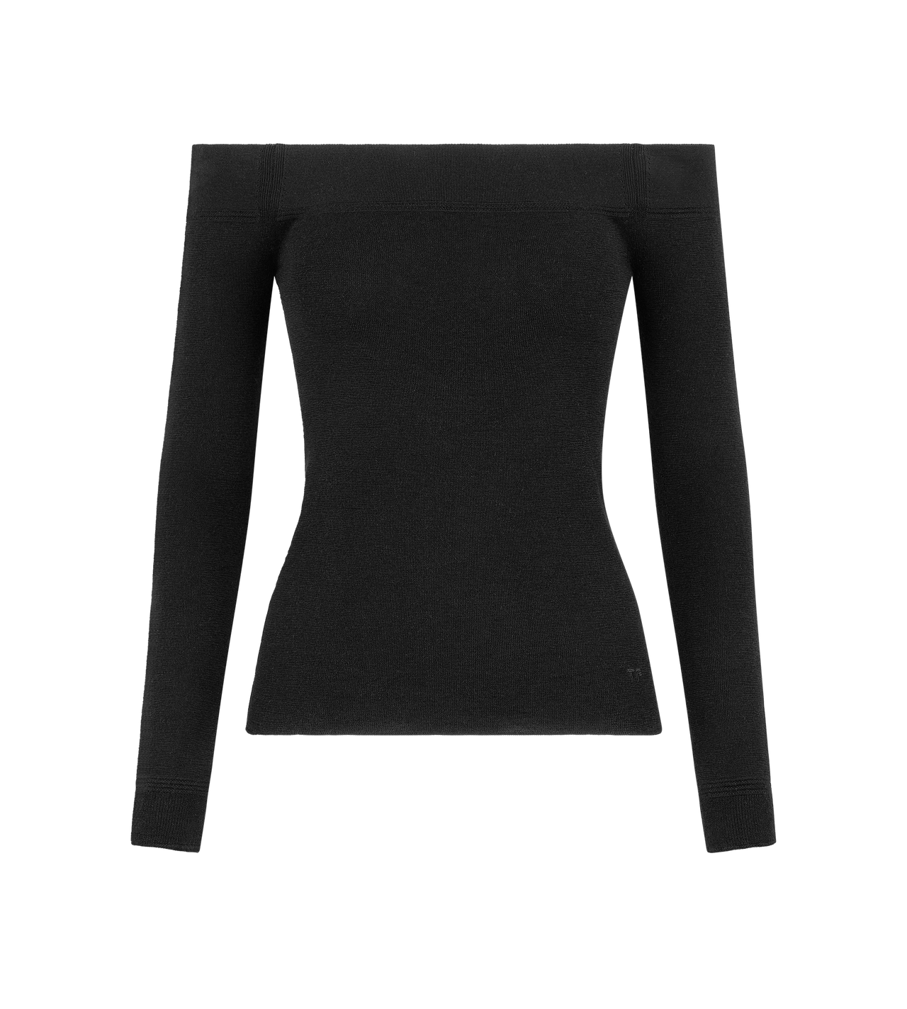 LONG SLEEVE OFF THE SHOULDER KNIT TOP image number 0