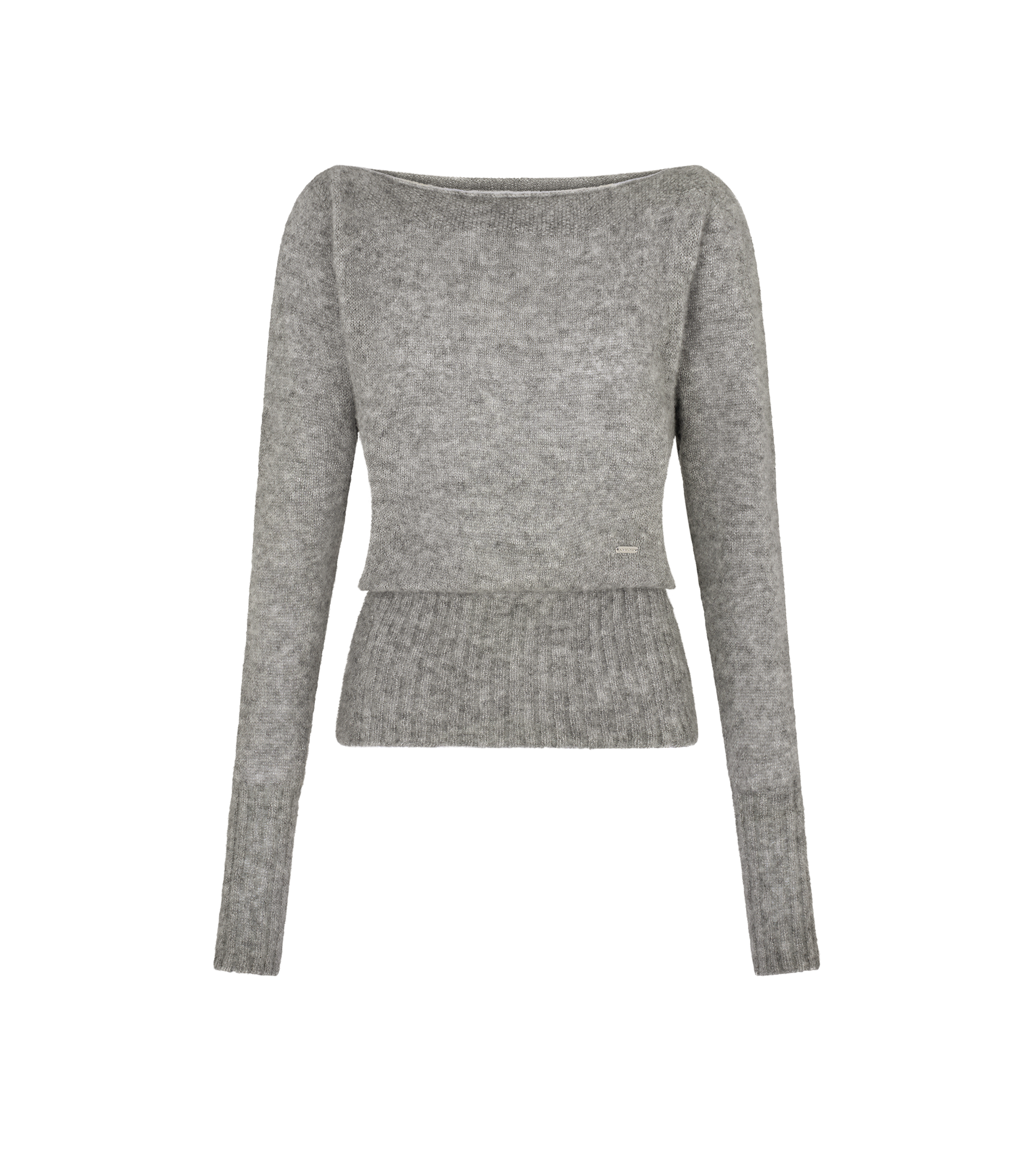 LONG SLEEVE BOAT NECK KNIT WITH TOM FORD METAL PLAQUE