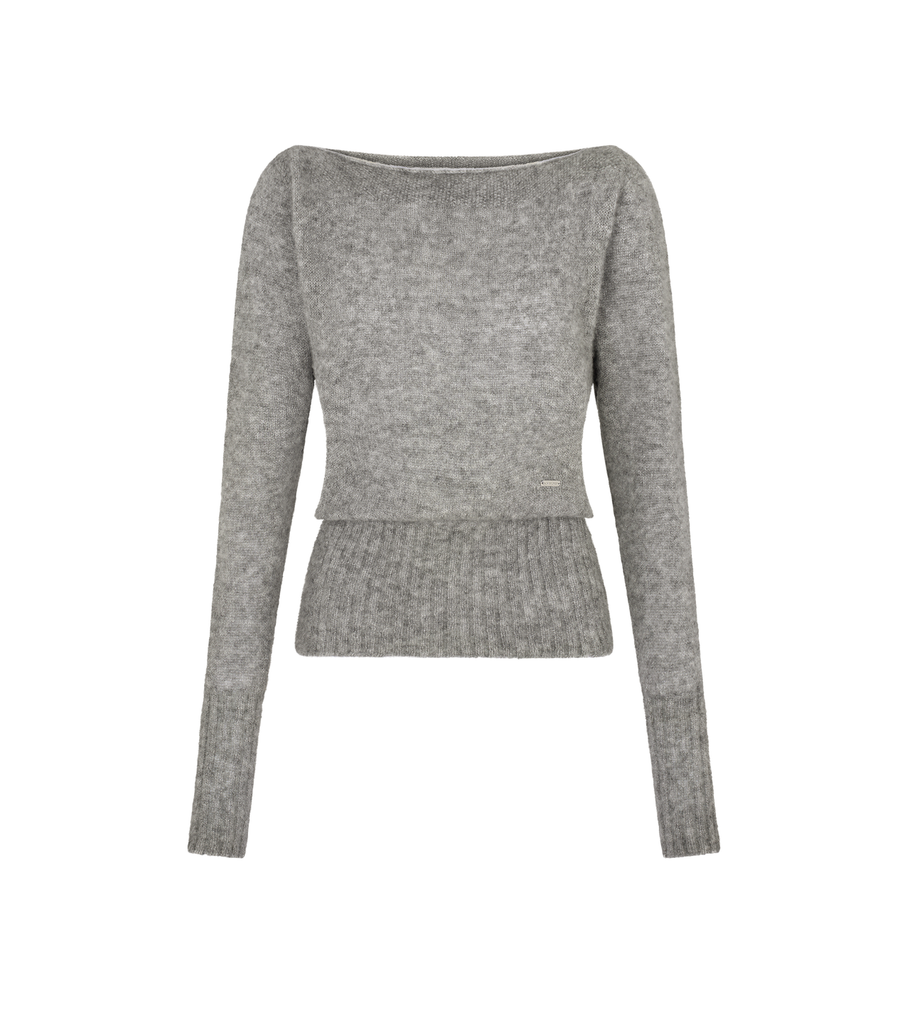 LONG SLEEVE BOAT NECK KNIT WITH TOM FORD METAL PLAQUE image number 0