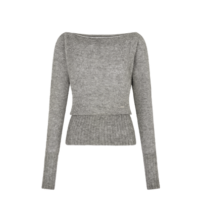 LONG SLEEVE BOAT NECK KNIT WITH TOM FORD METAL PLAQUE image number 0