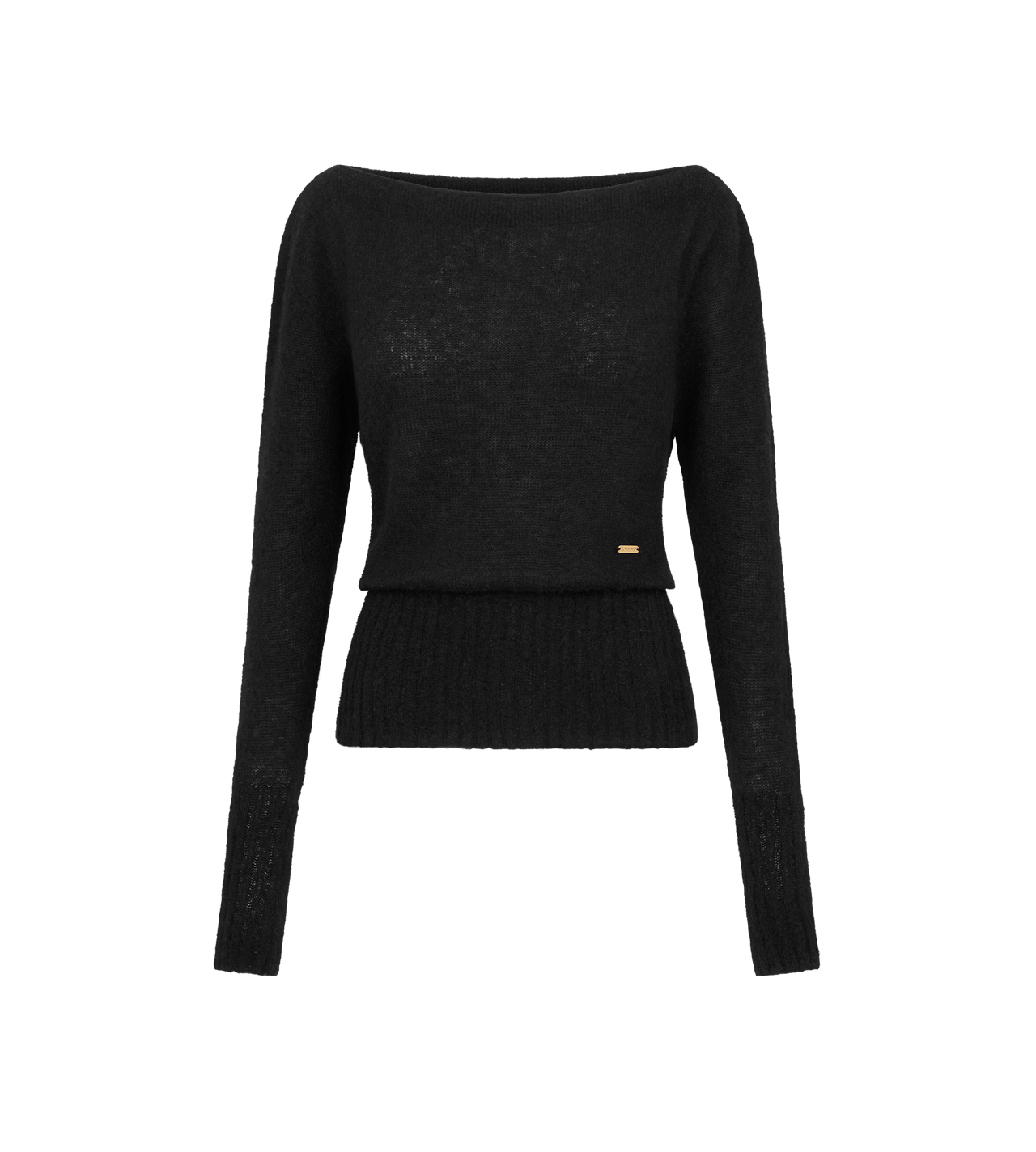 LONG SLEEVE BOAT NECK KNIT WITH TOM FORD METAL PLAQUE image number 0