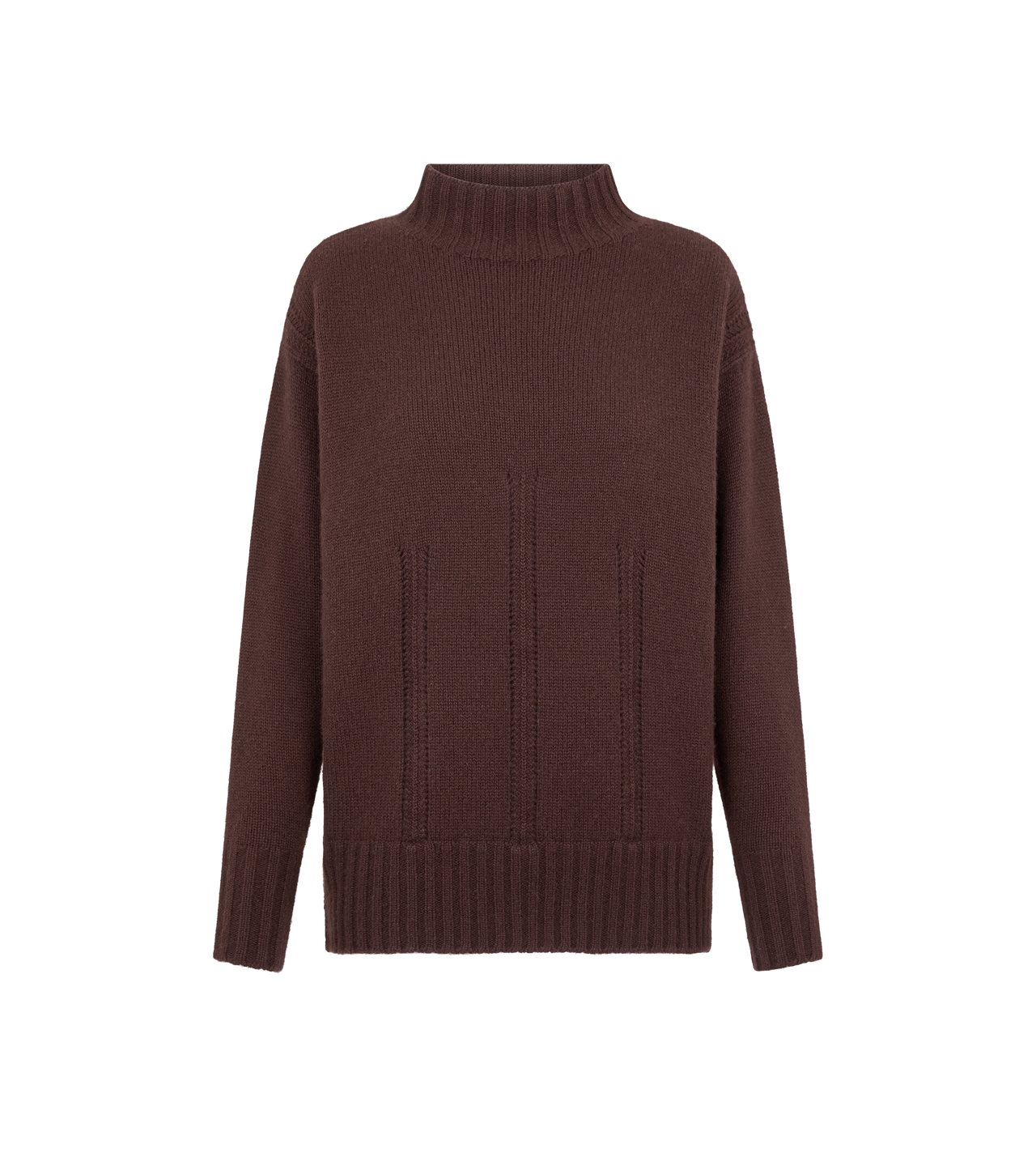 TOM FORD CASHMERE COTTON BLEND DEEP BROWN LONG SLEEVE MOCK NECK KNIT
