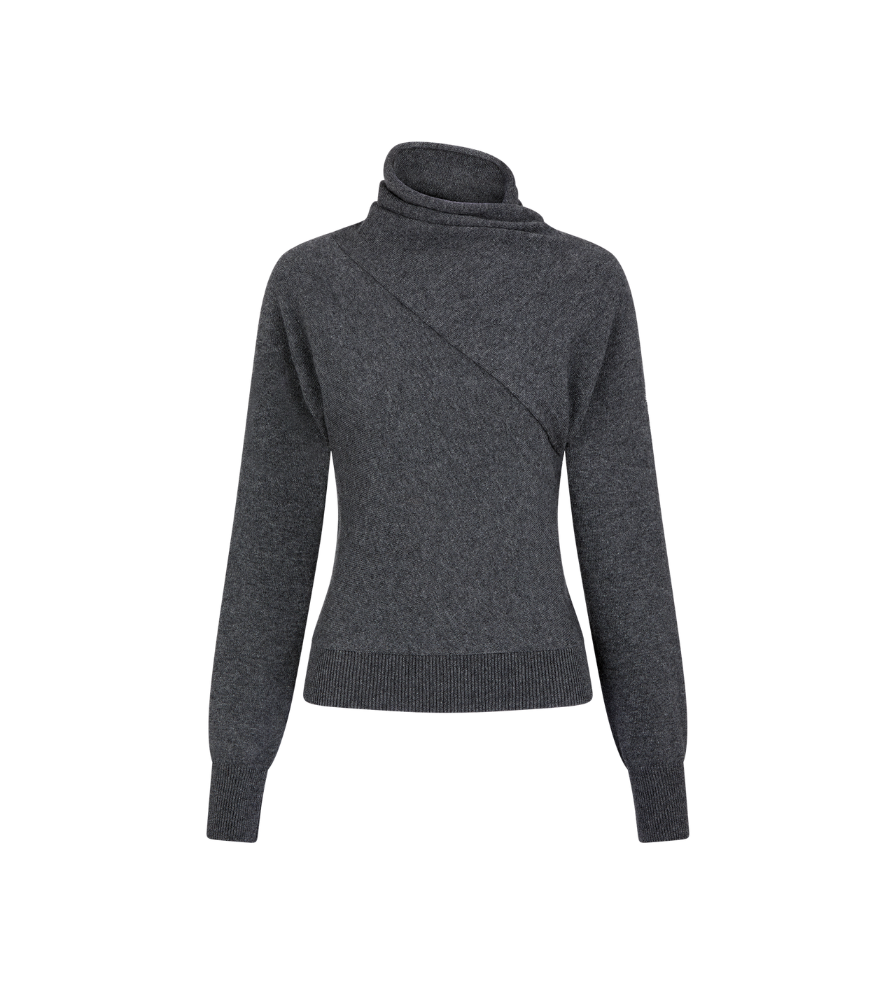 LONG SLEEVE WRAP COLLAR KNIT image number 0