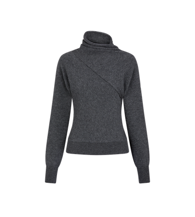 LONG SLEEVE WRAP COLLAR KNIT image number 0