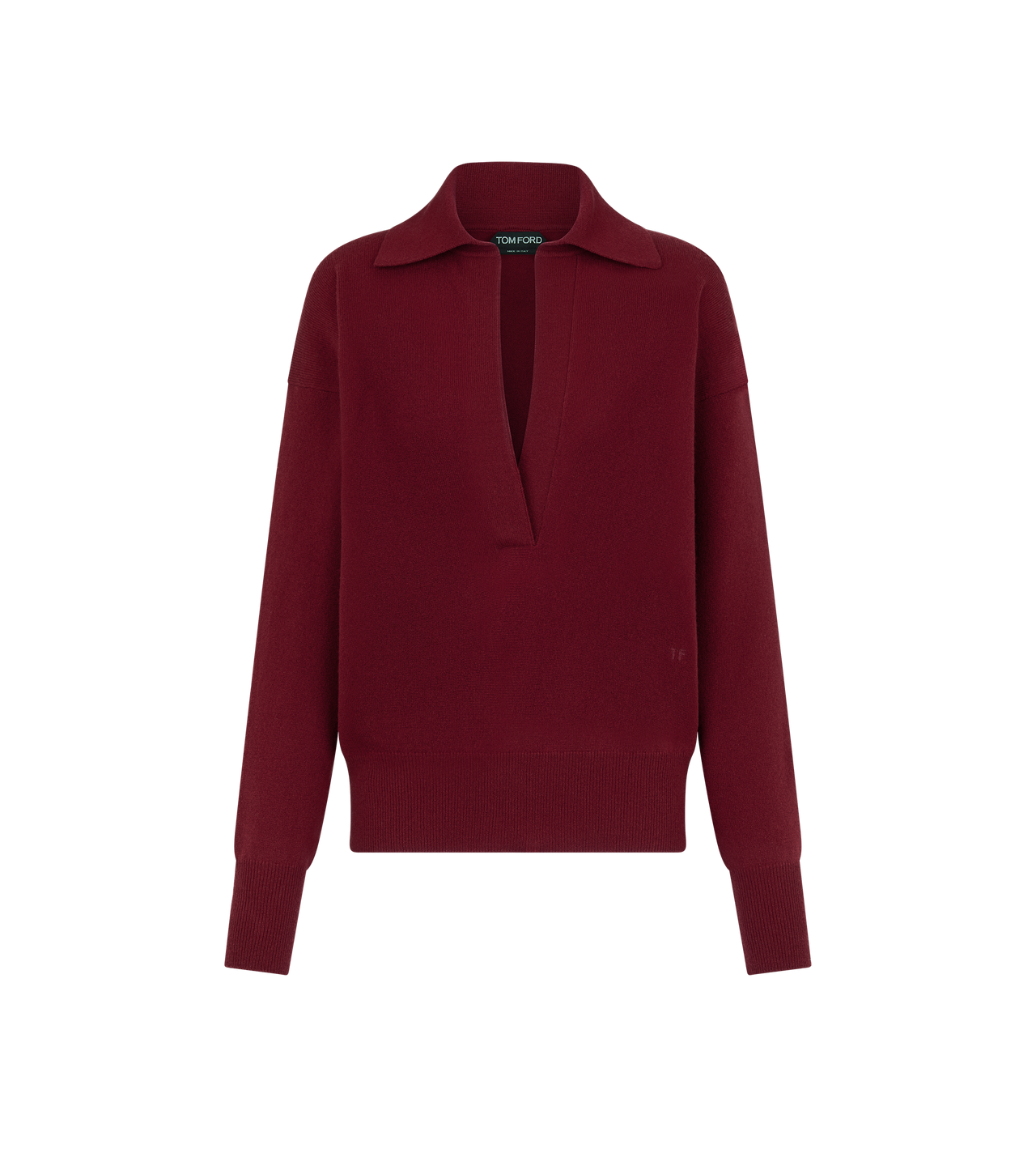 LONG SLEEVE CASHMERE POLO image number 0
