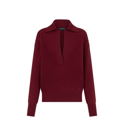 LONG SLEEVE CASHMERE POLO image number 0