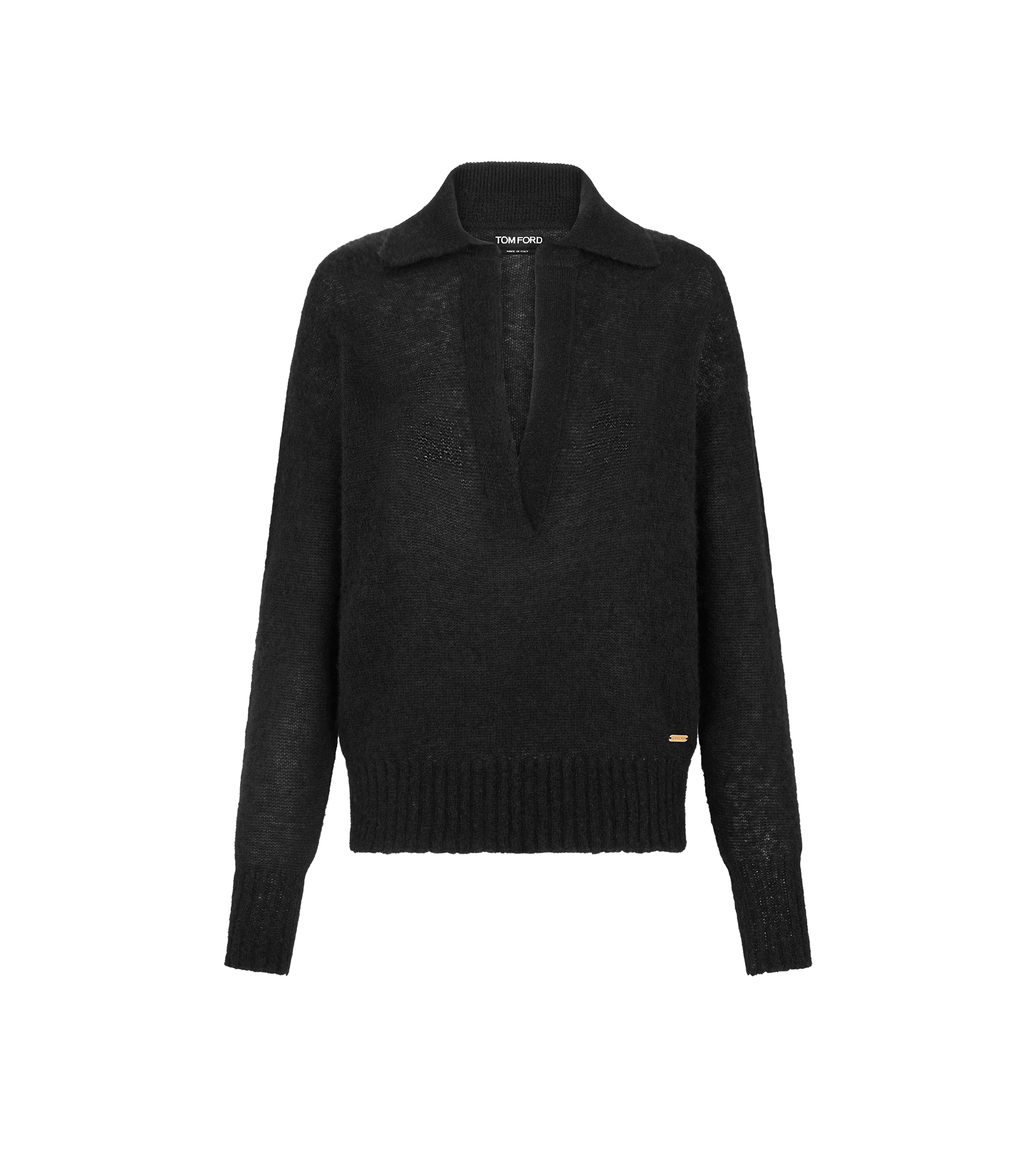 LONG SLEEVE CASHMERE SILK POLO