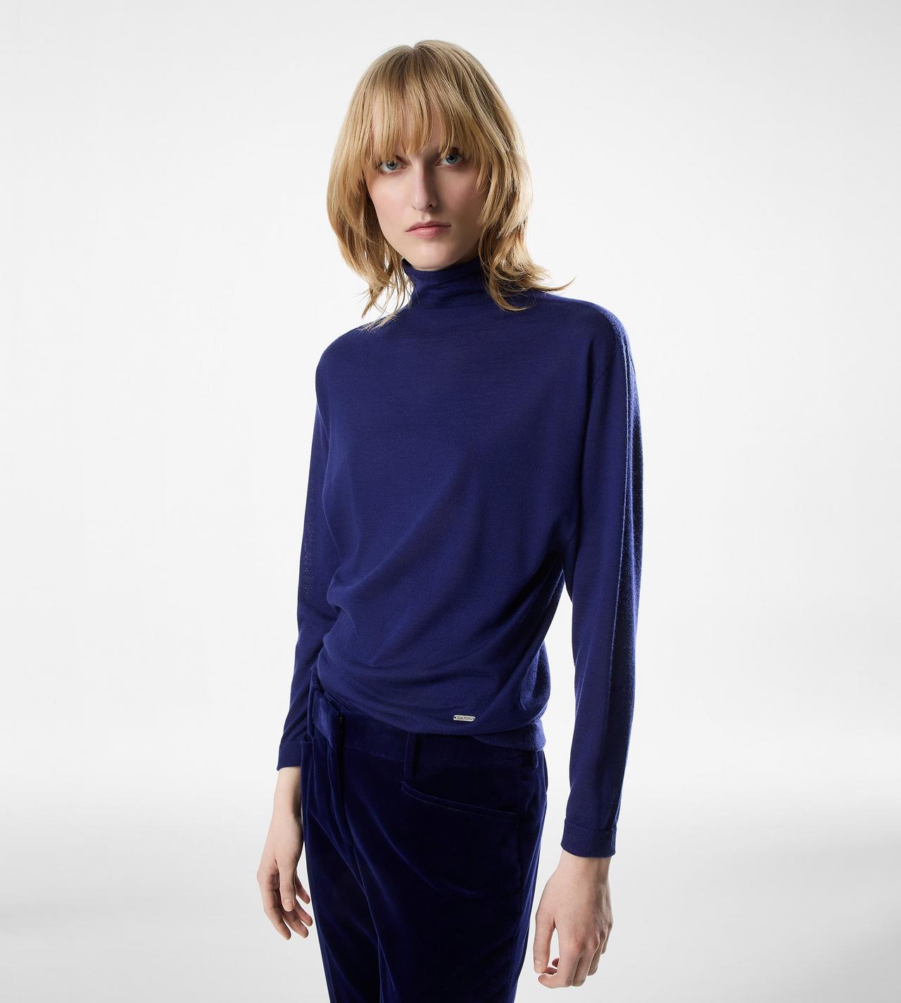 LONG SLEEVE TURTLENECK KNIT WITH TOM FORD METAL PLAQUE image number 1