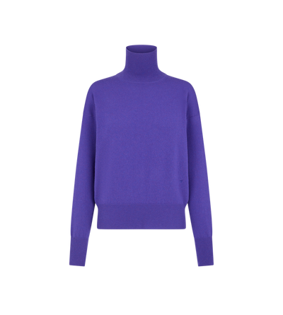 LONG SLEEVE TURTLENECK KNIT WITH TONAL TF EMBROIDERED LOGO image number 0
