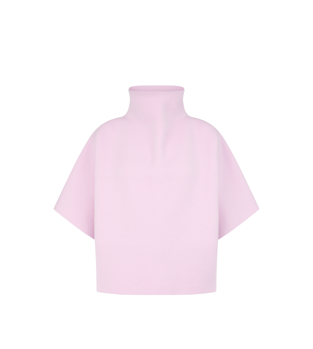 ULTRAFINE CASHMERE BLEND FUNNEL NECK SCULPTURAL T-SHIRT image number 0