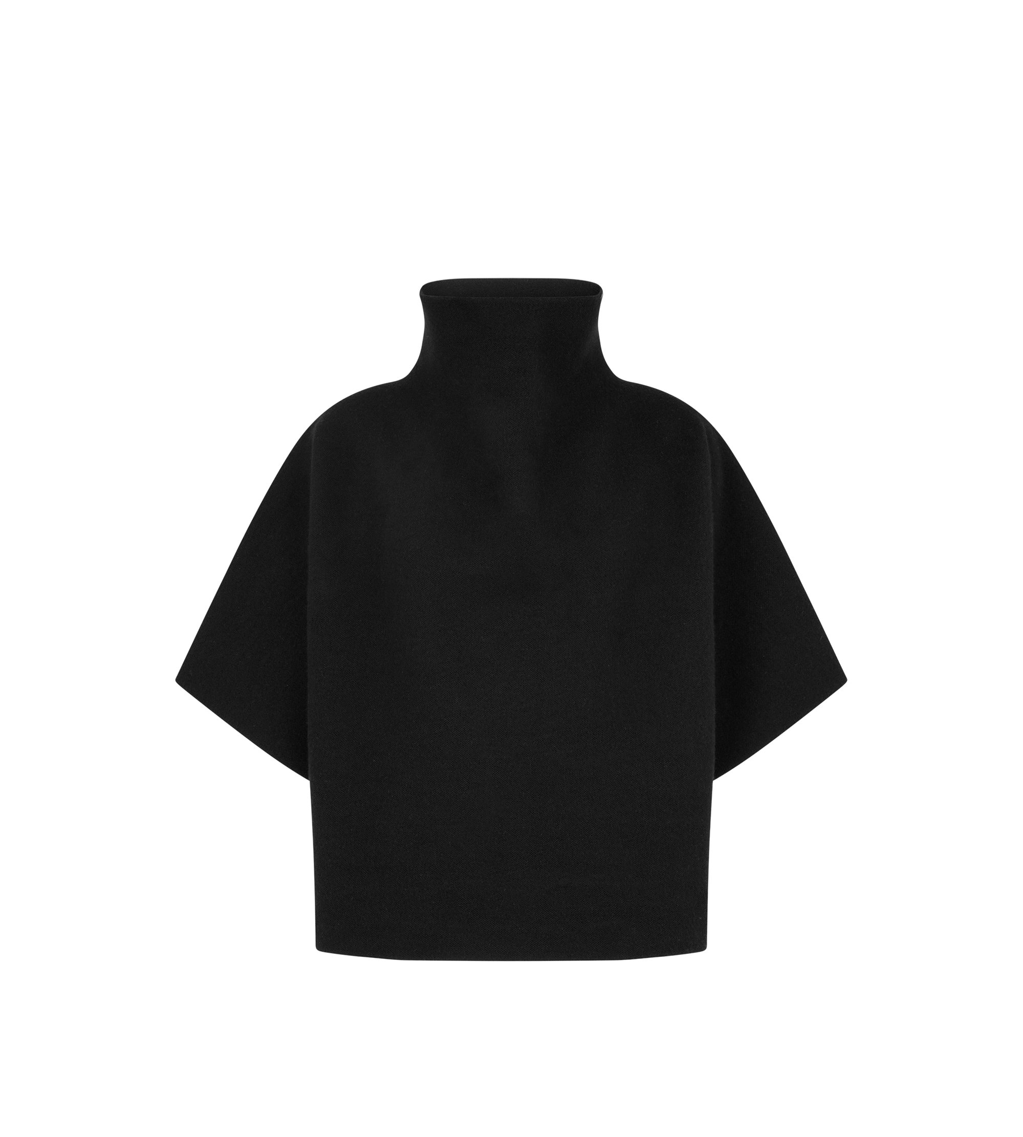 ULTRAFINE CASHMERE BLEND FUNNEL NECK SCULPTURAL T-SHIRT