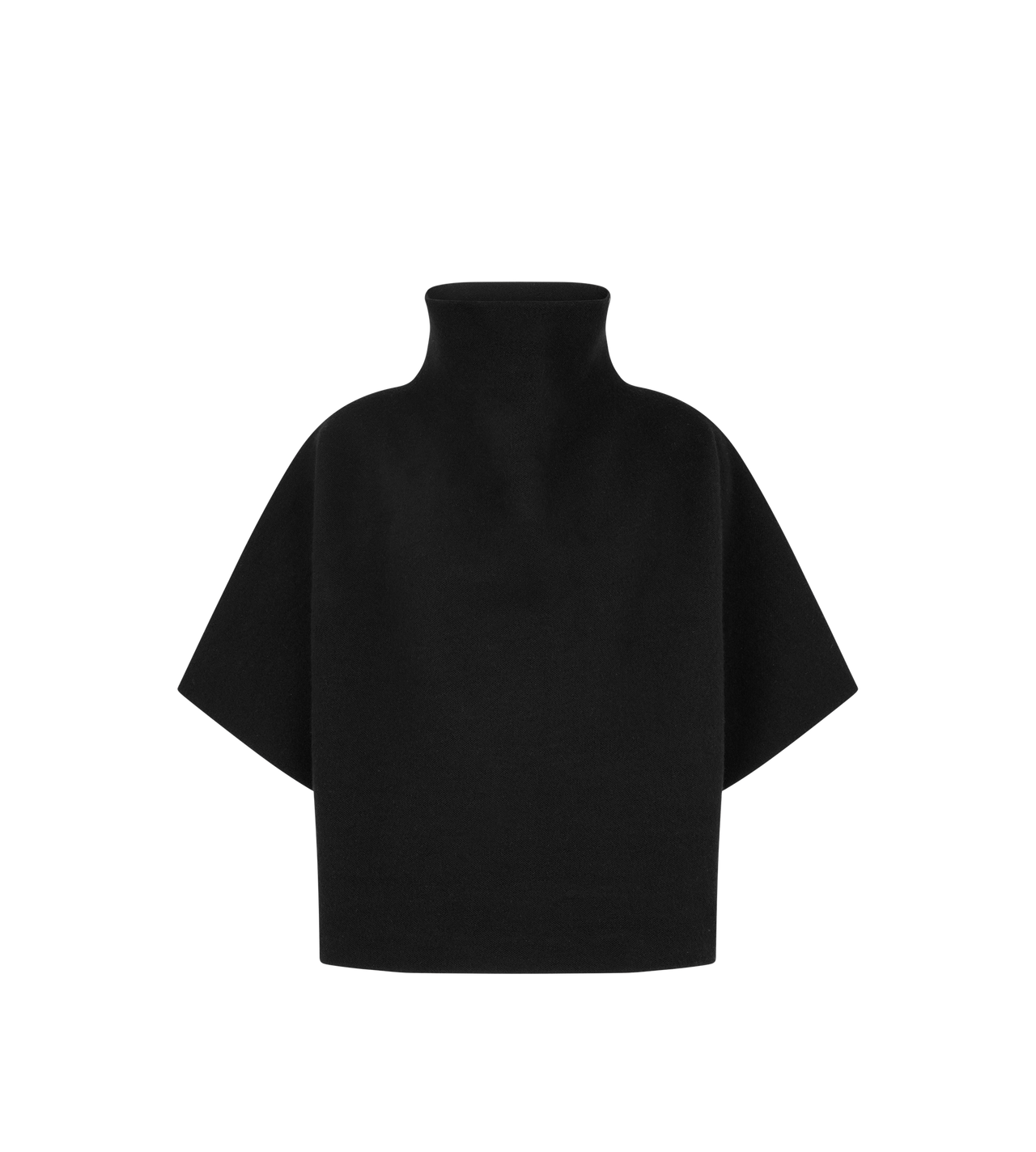 TOM FORD CASHMERE BLEND BLACK ULTRAFINE CASHMERE BLEND FUNNEL NECK SCULPTURAL T-SHIRT