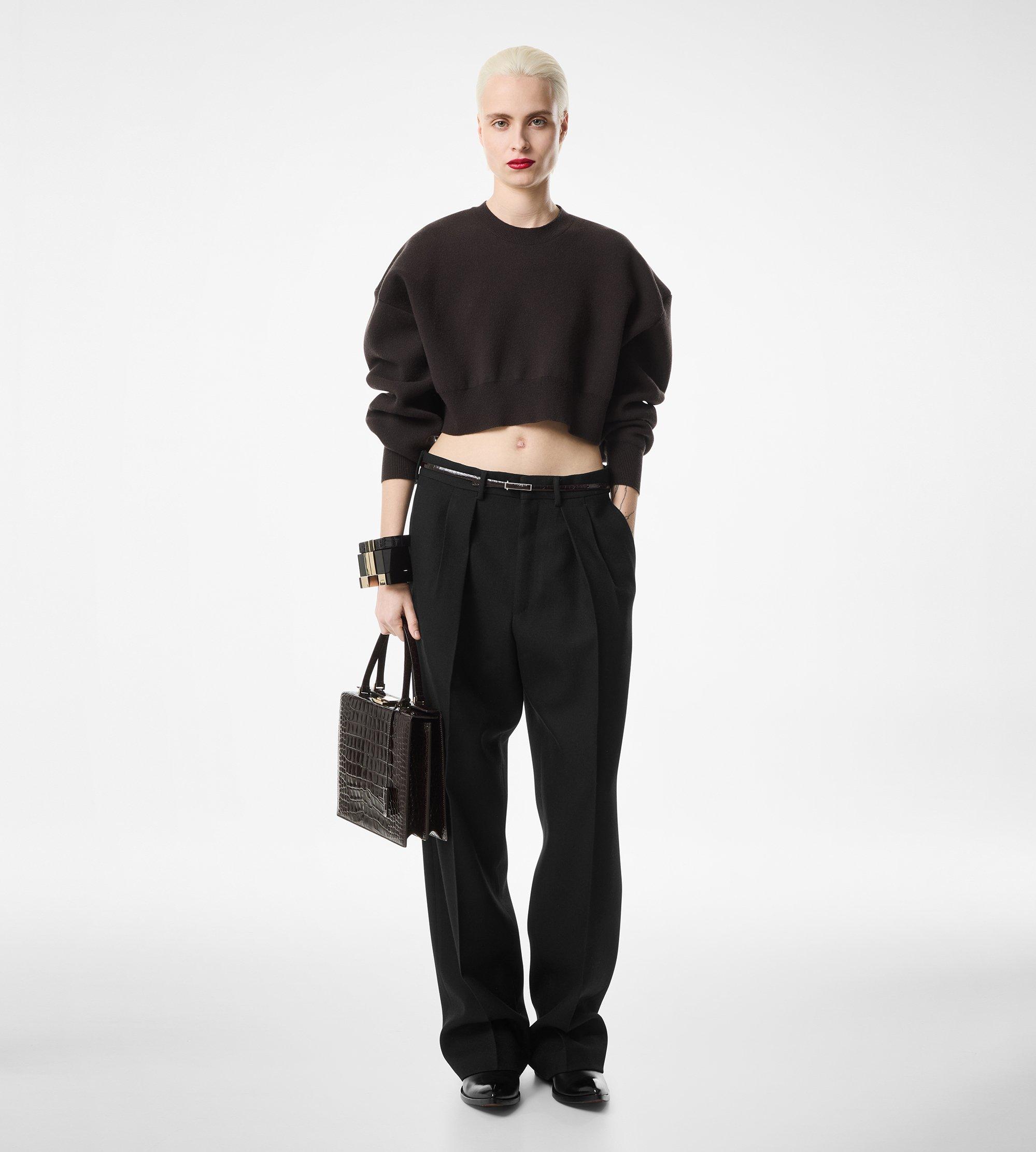SCULPTURAL DOUBLE FACE WOOL CASHMERE SWEATSHIRT